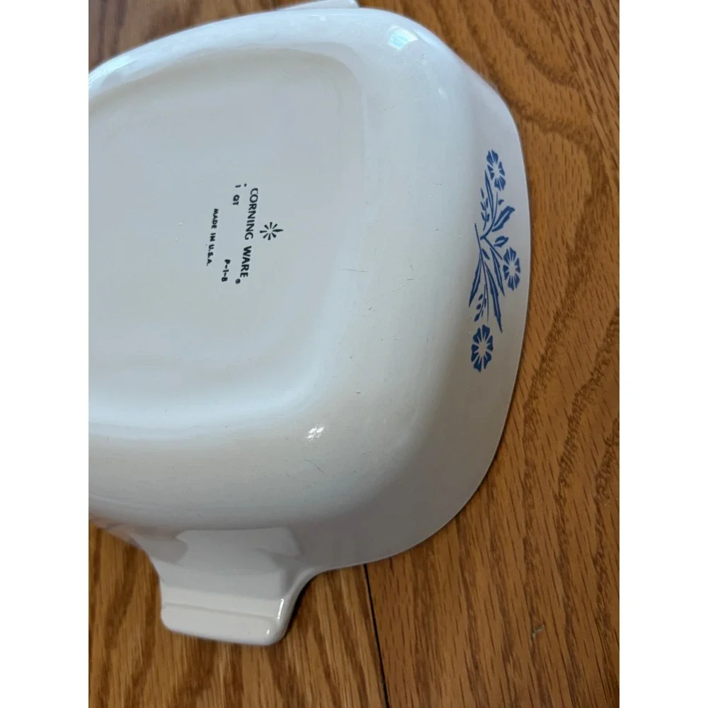 Vintage Corning Ware Blue Cornflower 1 Quart Square Casserole Dish P-1-B USA